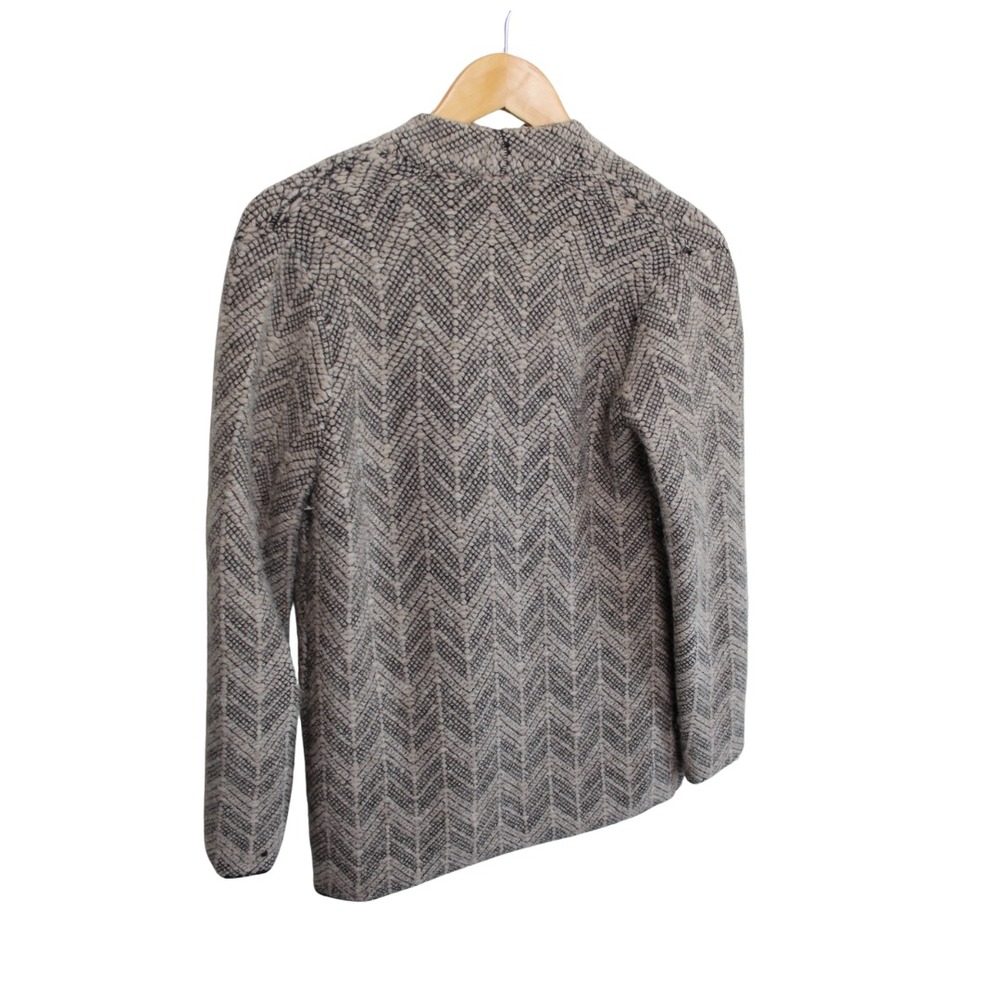 Eileen Fisher Womens Baby Alpaca Pebbled Chevron Open Cardigan‎ Size XS - Picture 2 of 7